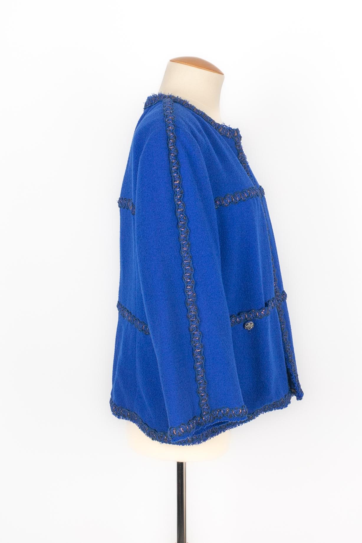 Blue Chanel jacket Fall 2007 For Sale