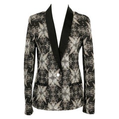 Chanel Jacket in Black and Silver Silk Brocade