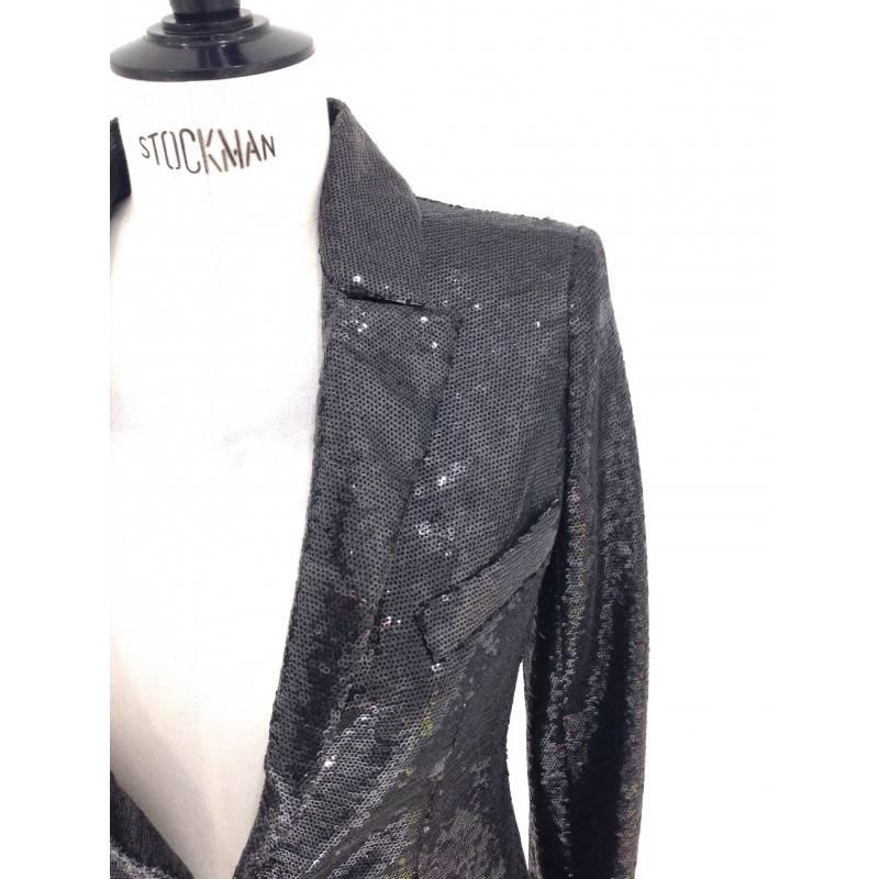 Women's CHANEL Jacket in Black Sequin Size 40FR