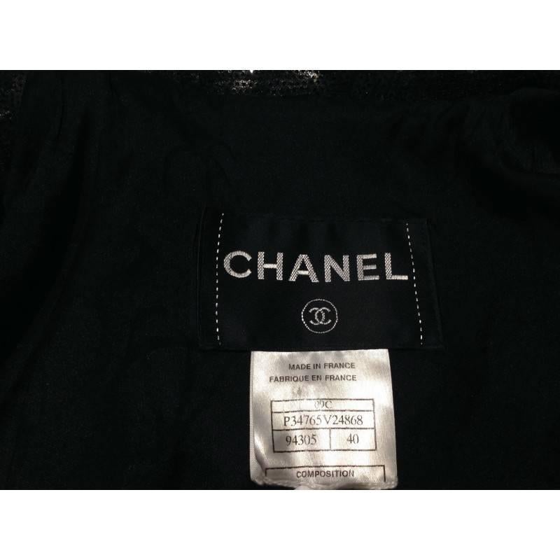 CHANEL Jacket in Black Sequin Size 40FR 2