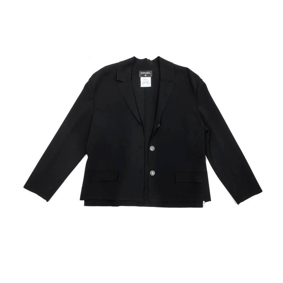 CHANEL Jacket in Black Stretch Size 42FR