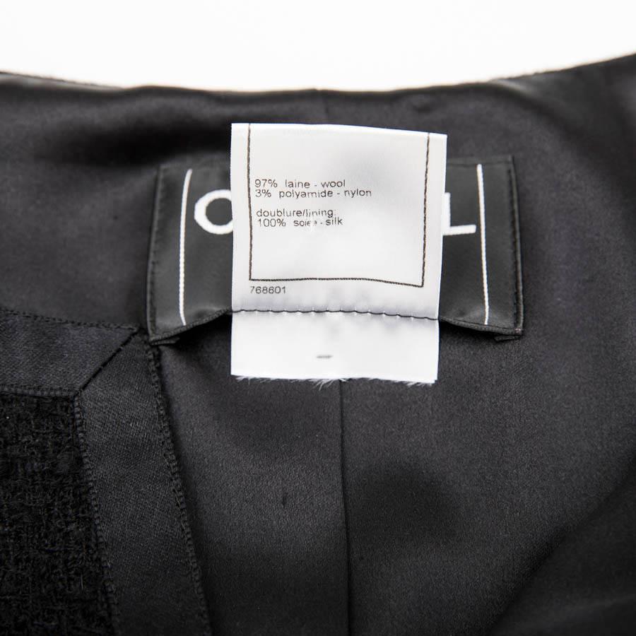 CHANEL Jacket in Black Tweed and Silk Ribbons Size 34EU 5