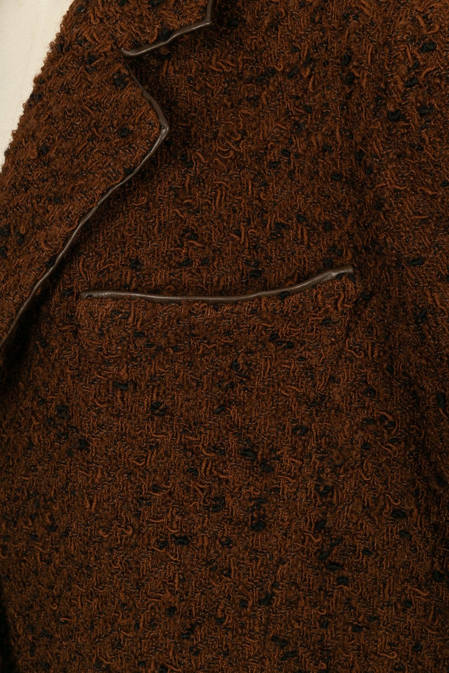 Chanel Jacke aus braunem Woll-Tweed mit Seidenfutter, 1997 im Angebot 1