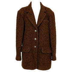 Chanel Jacket in Brown-Wool Tweed with Silk Lining, 1997