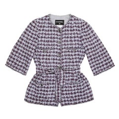 Chanel Jacket in Gray Cotton With Purple Patterns 