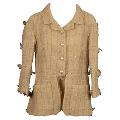 Chanel Jacket in Tulle and Sequins in Light Brown