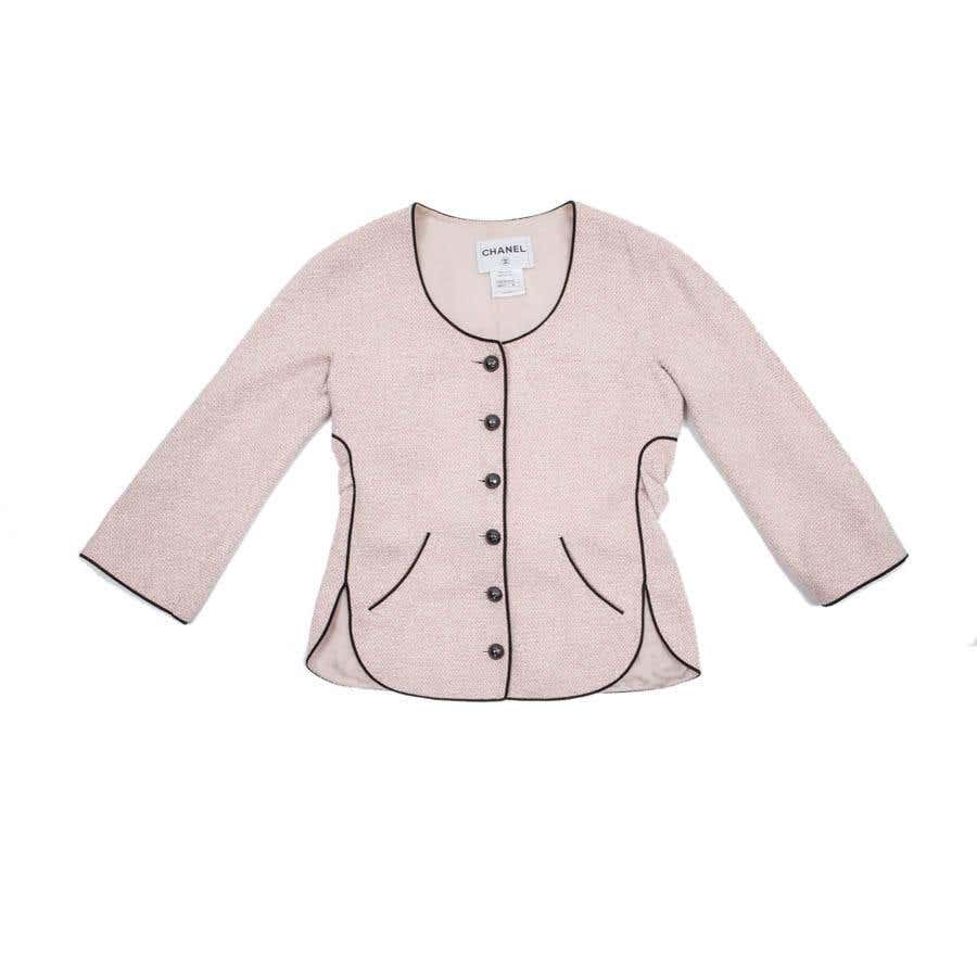 CHANEL Jacket 'Les Fonds Marins' in Pale Pink Cotton Tweed and Black ...