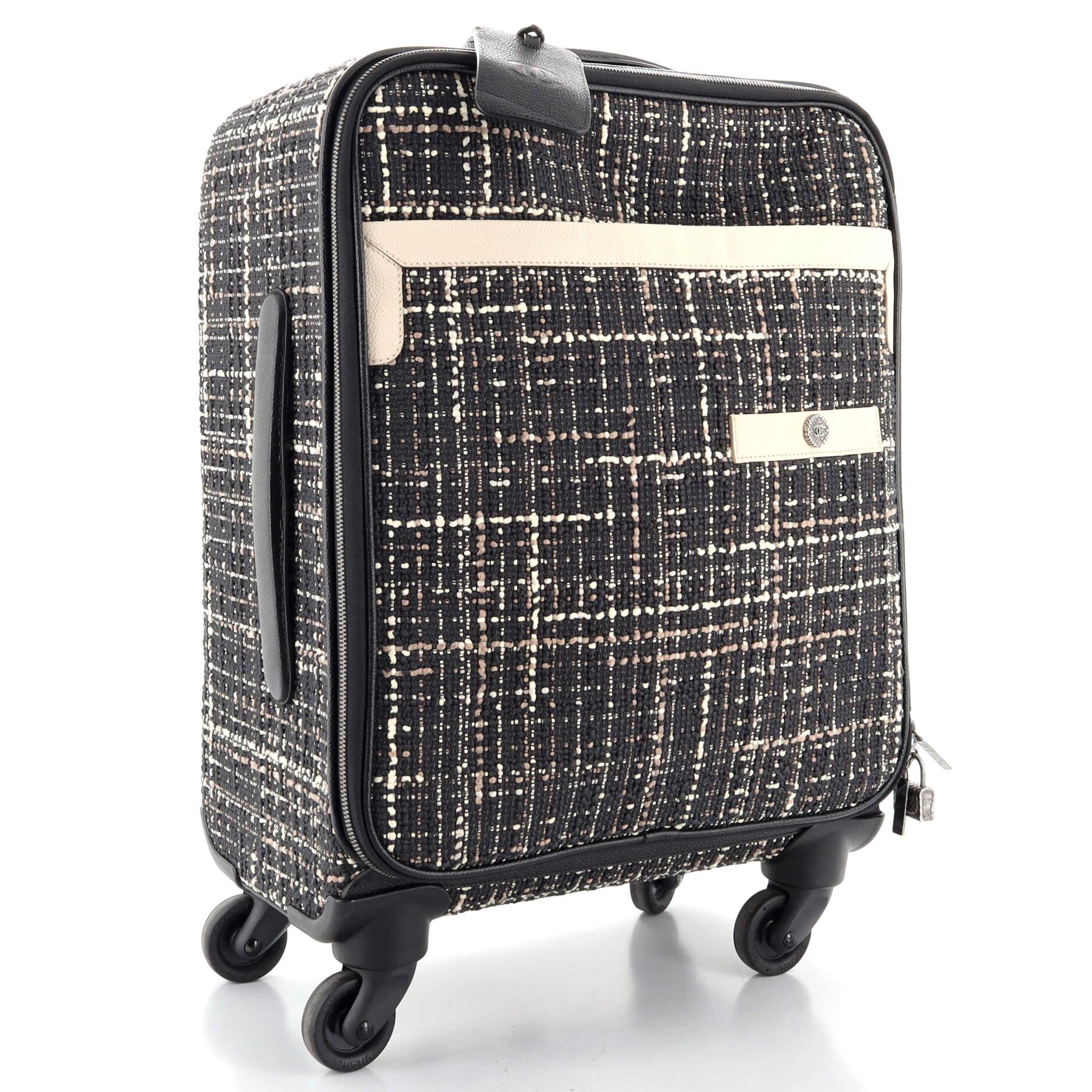 Black Chanel Jacket Rolling Trolley Tweed