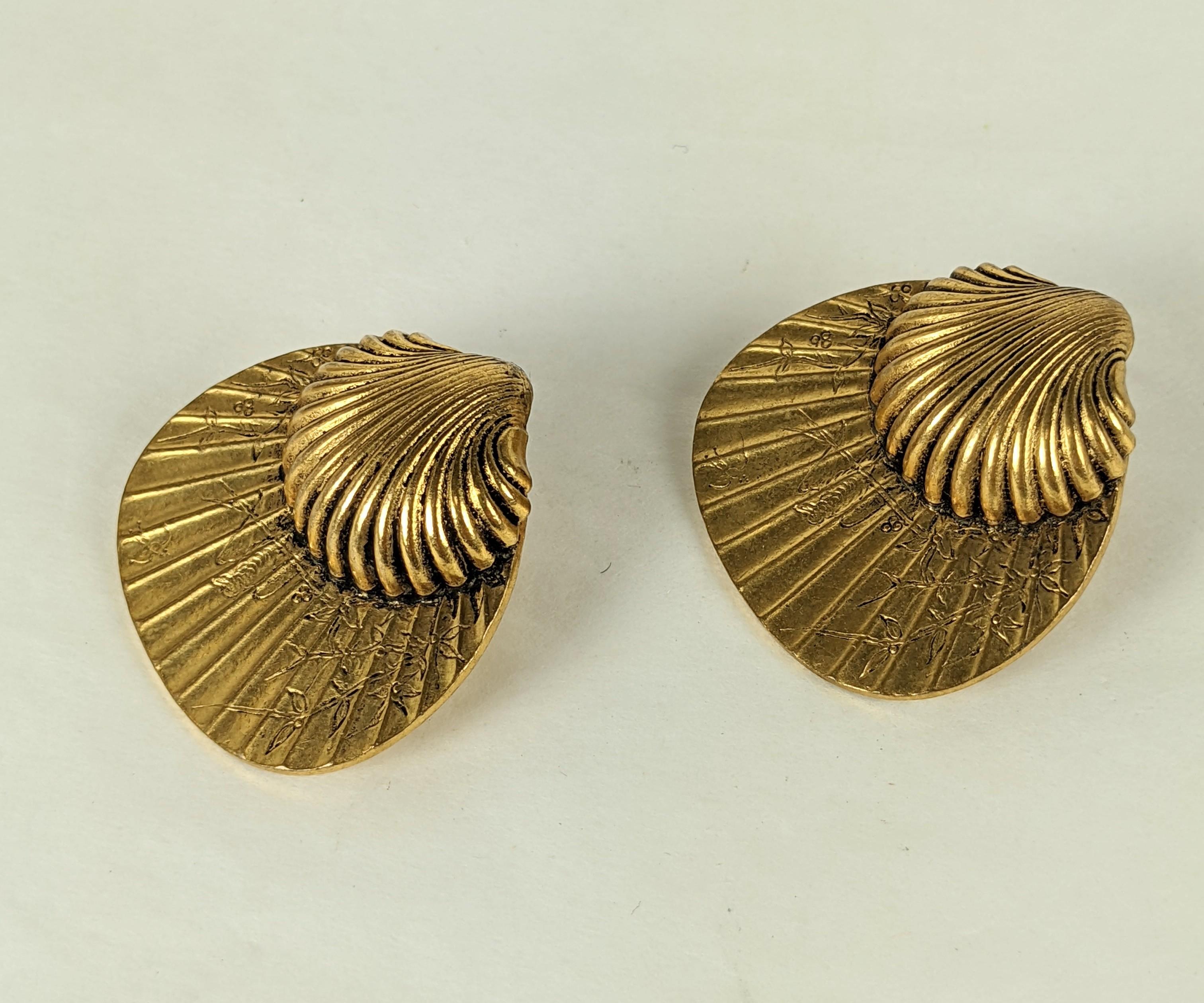 Baroque Chanel Japonesque Fan Earrings For Sale