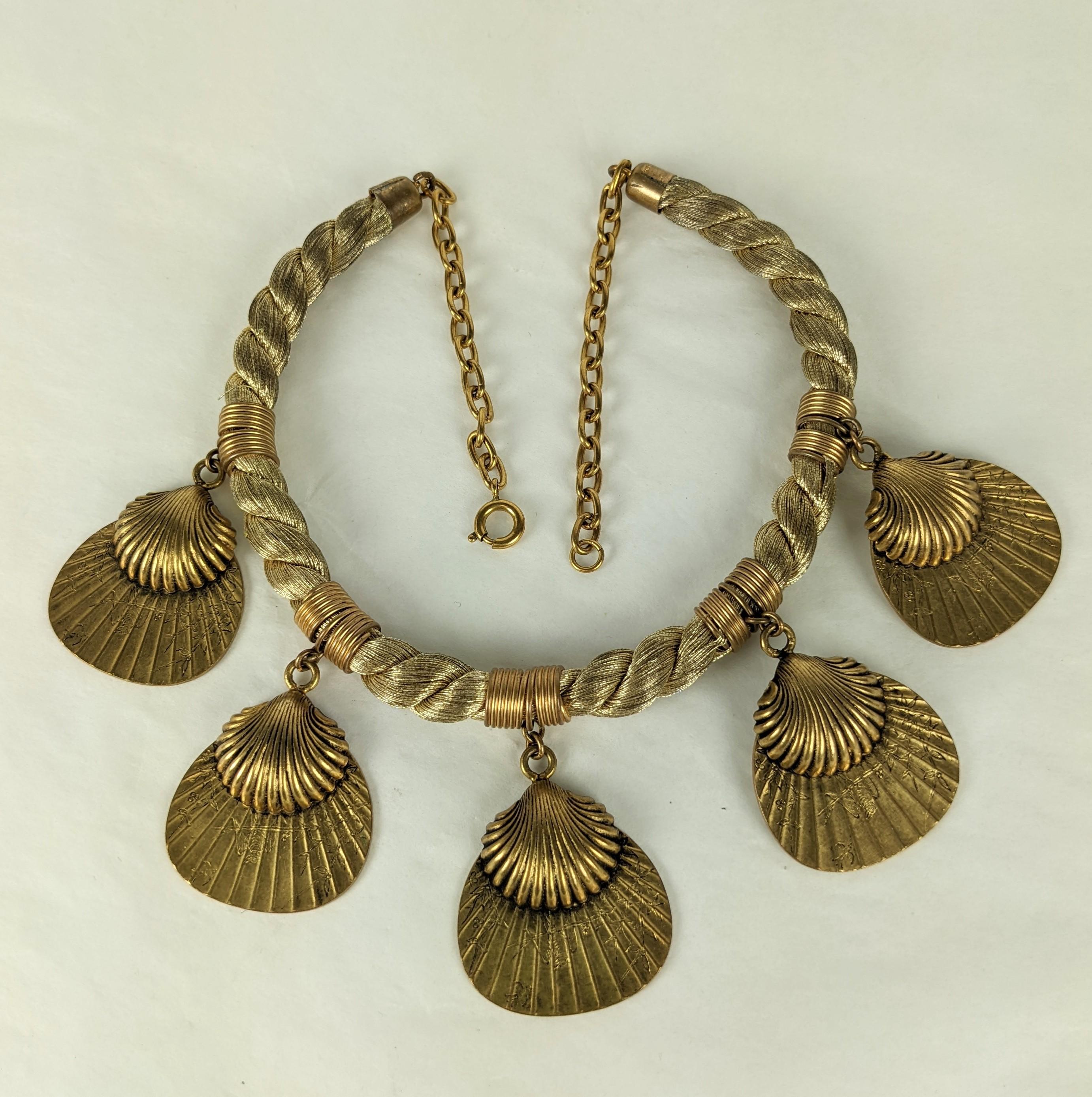 Chanel Japonesque Fan Necklace  In Excellent Condition For Sale In Riverdale, NY
