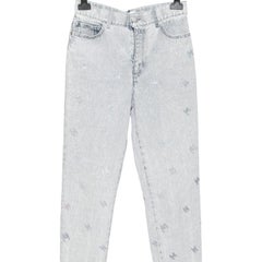 CHANEL Jeans Denim Light Blue Skinny Leg CC Silver High Rise Sz 36 2021 NWT