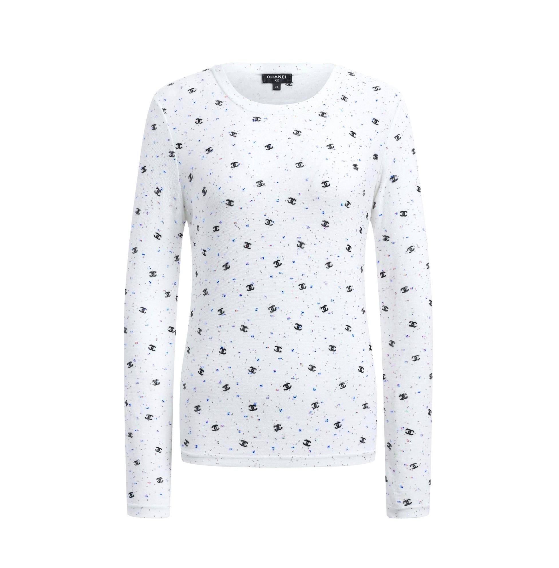 Chanel Jennie Kim Style CC Glitter Logo Jumper 2