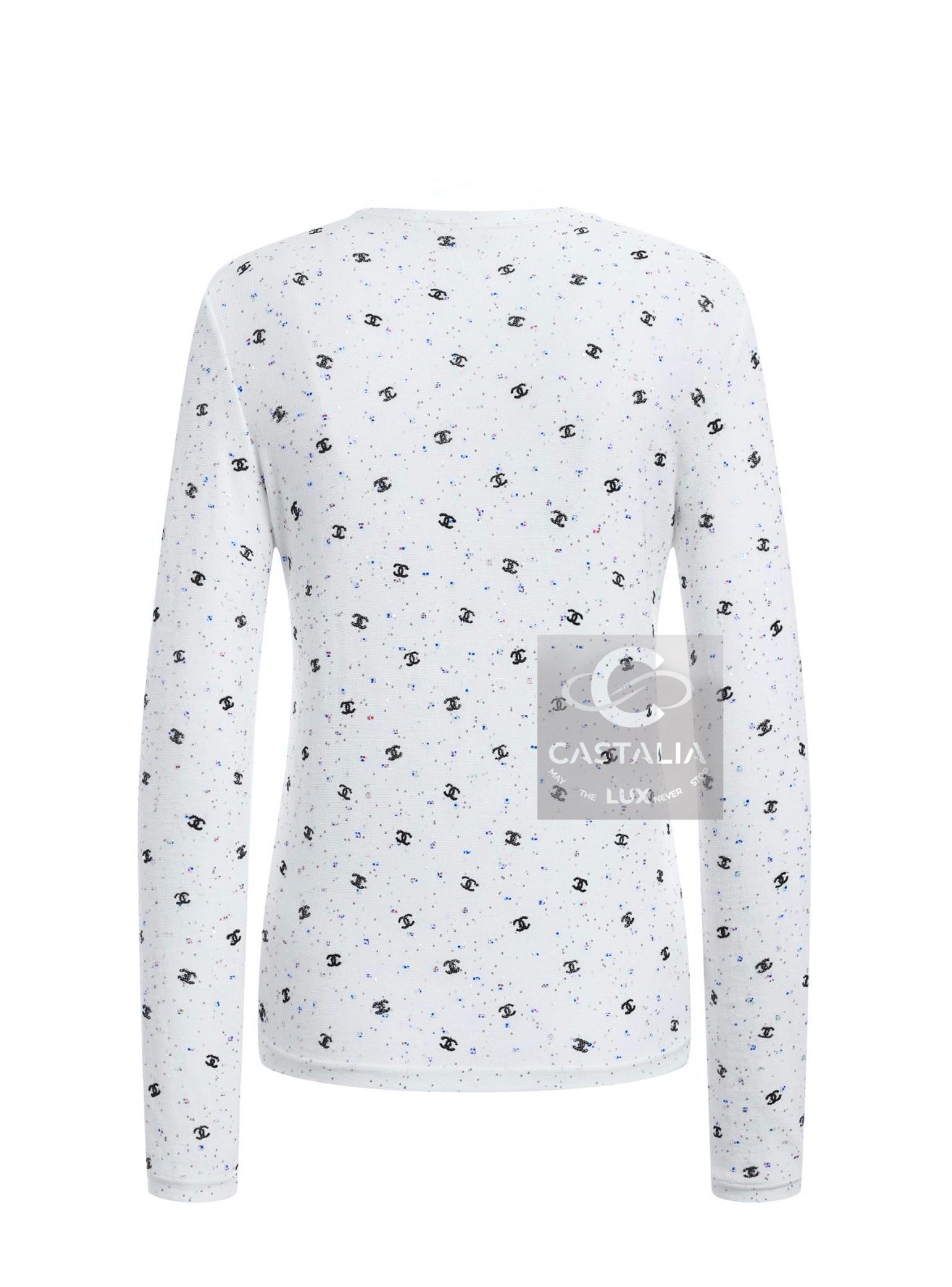 Chanel Jennie Kim Style CC Glitter Logo Jumper 4