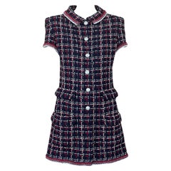 Chanel Jennie Kim Style Kariertes Tweedkleid 34 FR