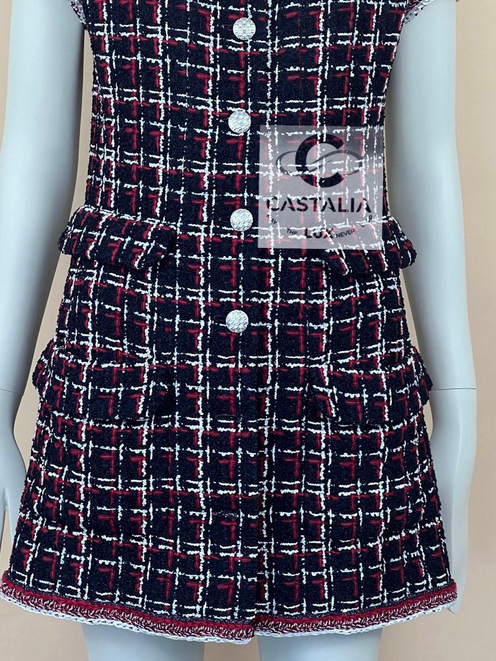Chanel Jennie Kim Style Check Tweed Dress 6