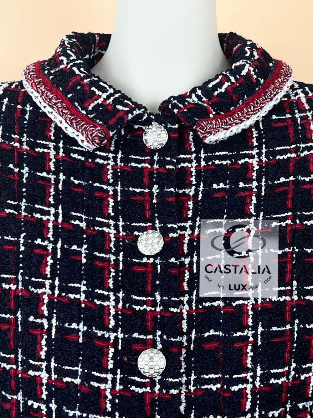 Chanel Jennie Kim Style Check Tweed Dress For Sale 4