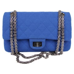 Chanel Jersey Quilted Reissue Bag - blue