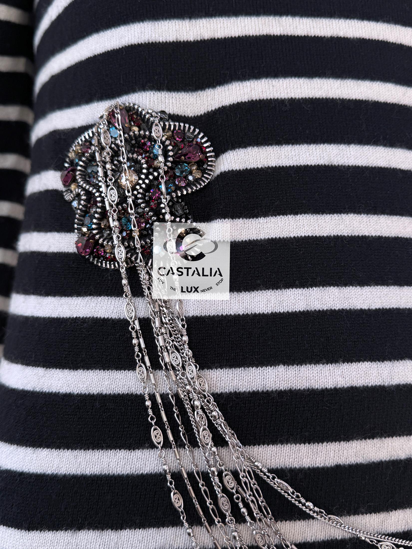 Chanel Jewel and Chains Embellished Jumper For Sale 11