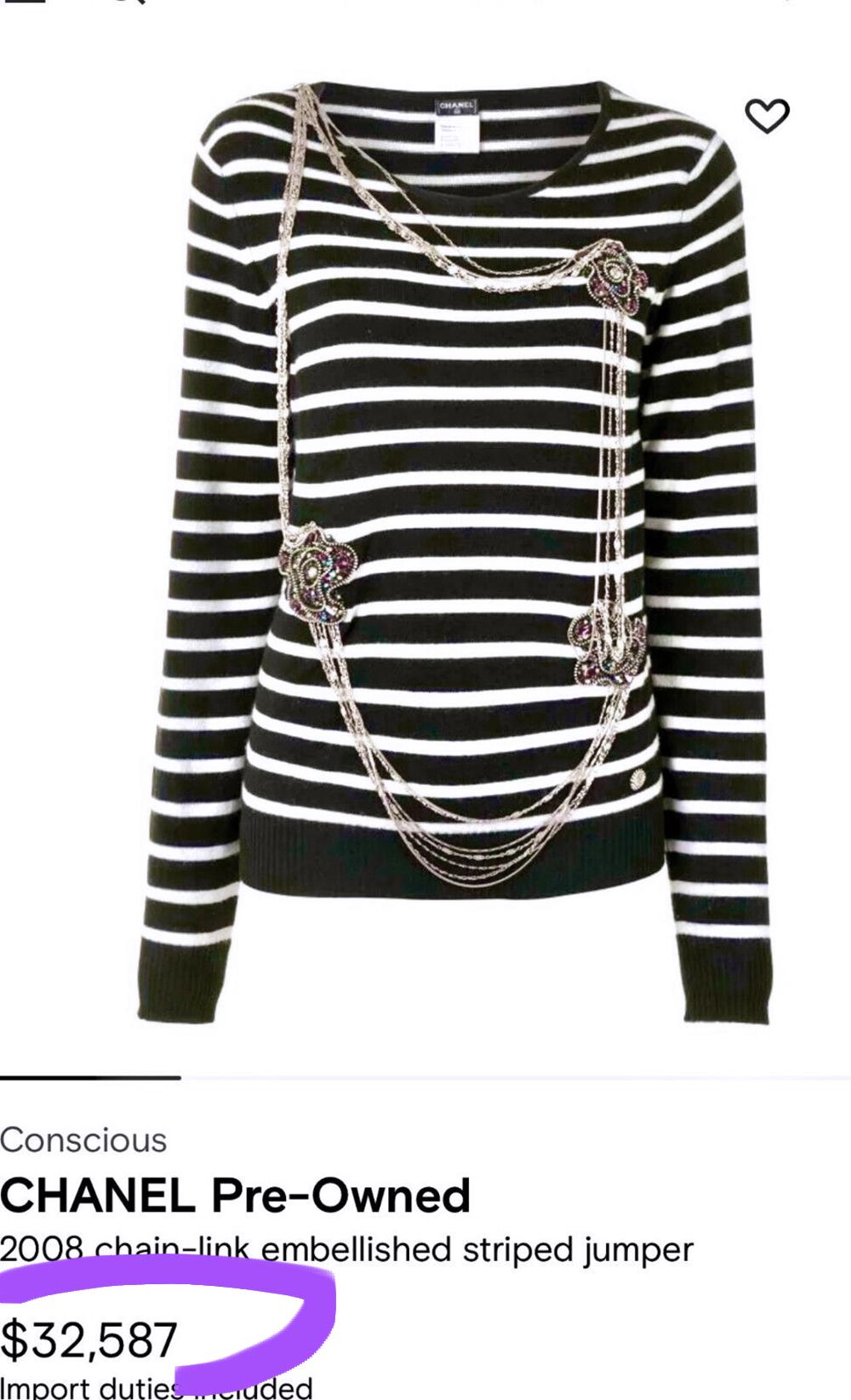 Black Chanel Jewel and Chains Embellished Jumper For Sale