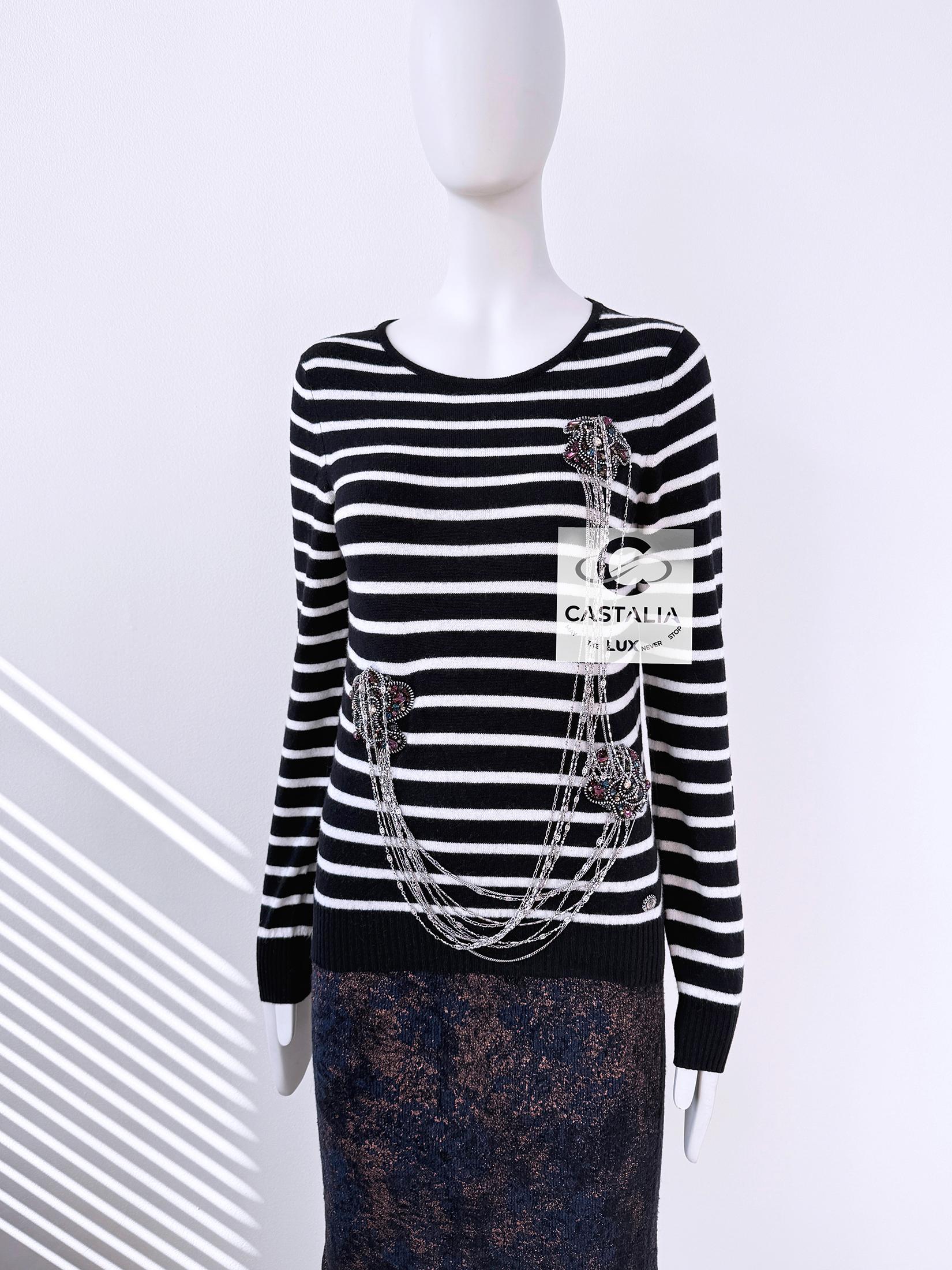 Women's or Men's Chanel Jewel and Chains Embellished Jumper For Sale