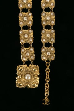Chanel Jewel Belt in Gold Metal and Pearly Cabochons