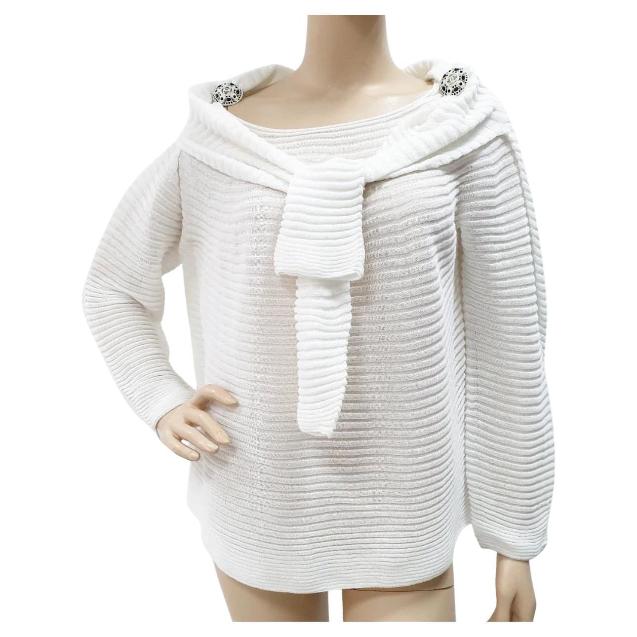 CHANEL Jewel Button Brooch Pin  Sweater Top Sz.48 For Sale