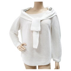 CHANEL Jewel Button Brooch Pin  Sweater Top Sz.48
