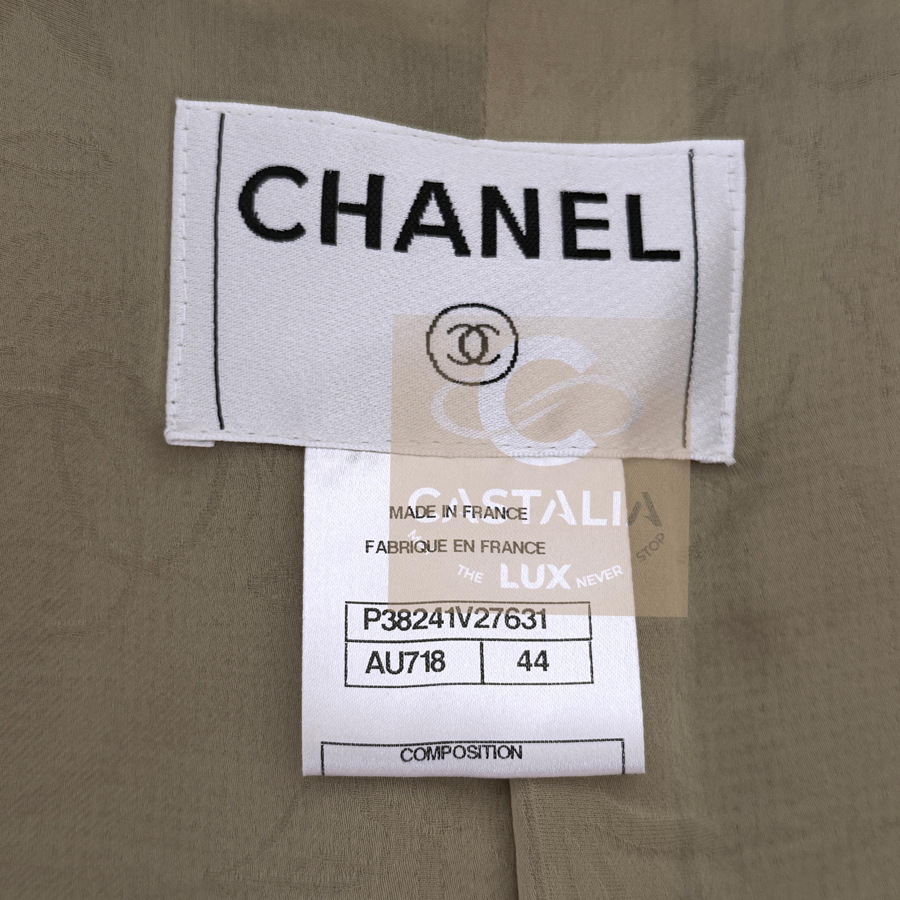 CHANEL Jewel Couture Stickerei Beige Leinenjacke 44 FR im Angebot 11