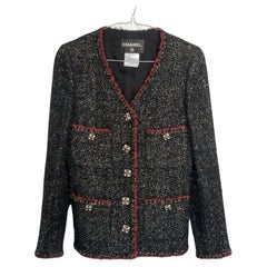 Chanel, Jewel Gripoix Buttons Tweed Jacket Dark red