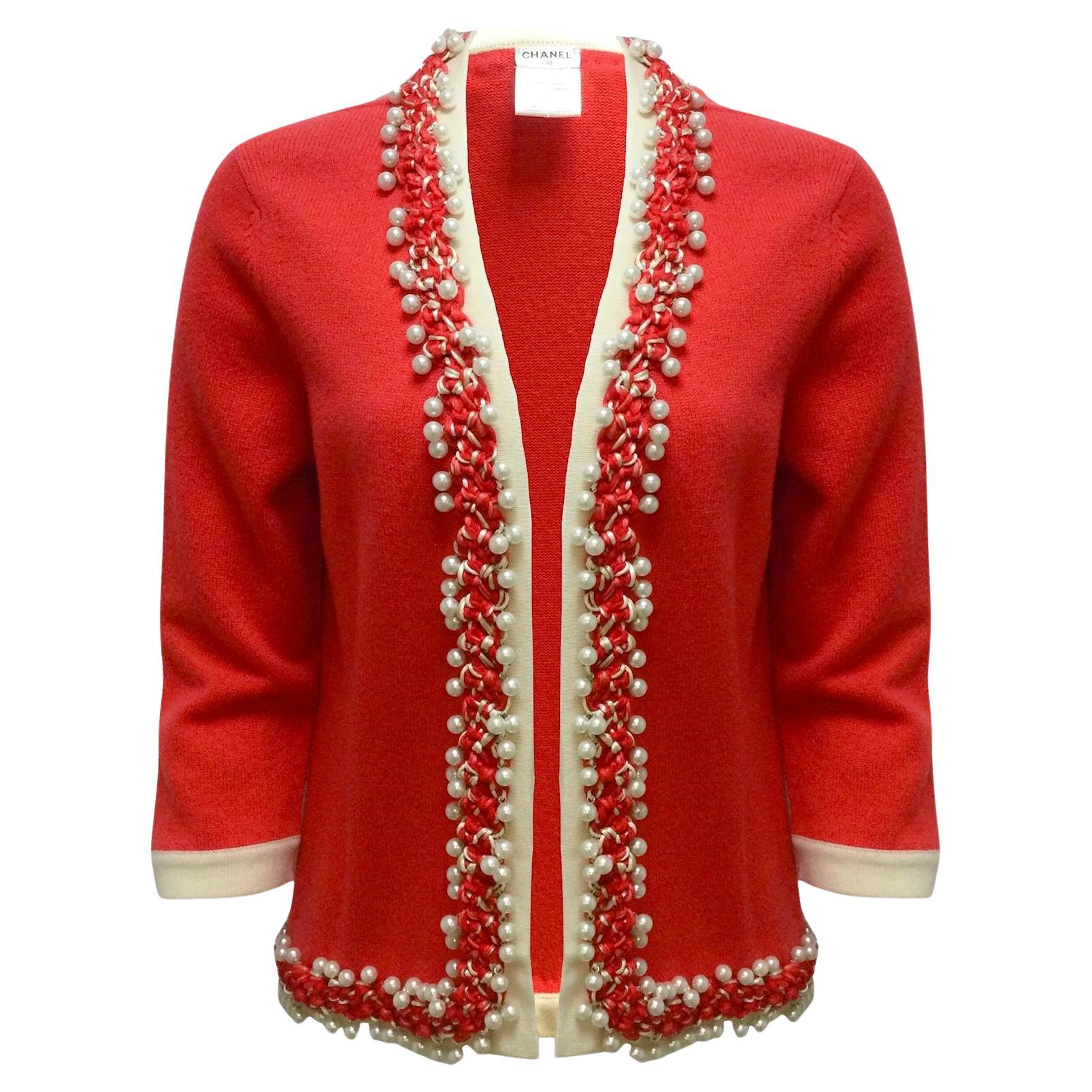 Chanel Jewel Pearl Embellished Cashmere Jacket