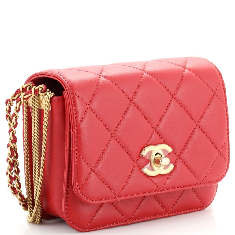 CHANEL Lambskin Quilted Medium Double Flap Bijoux Chain Ivory 922409