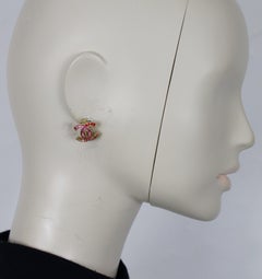 CHANEL Jewelled CC Logo Clip-On Earrings