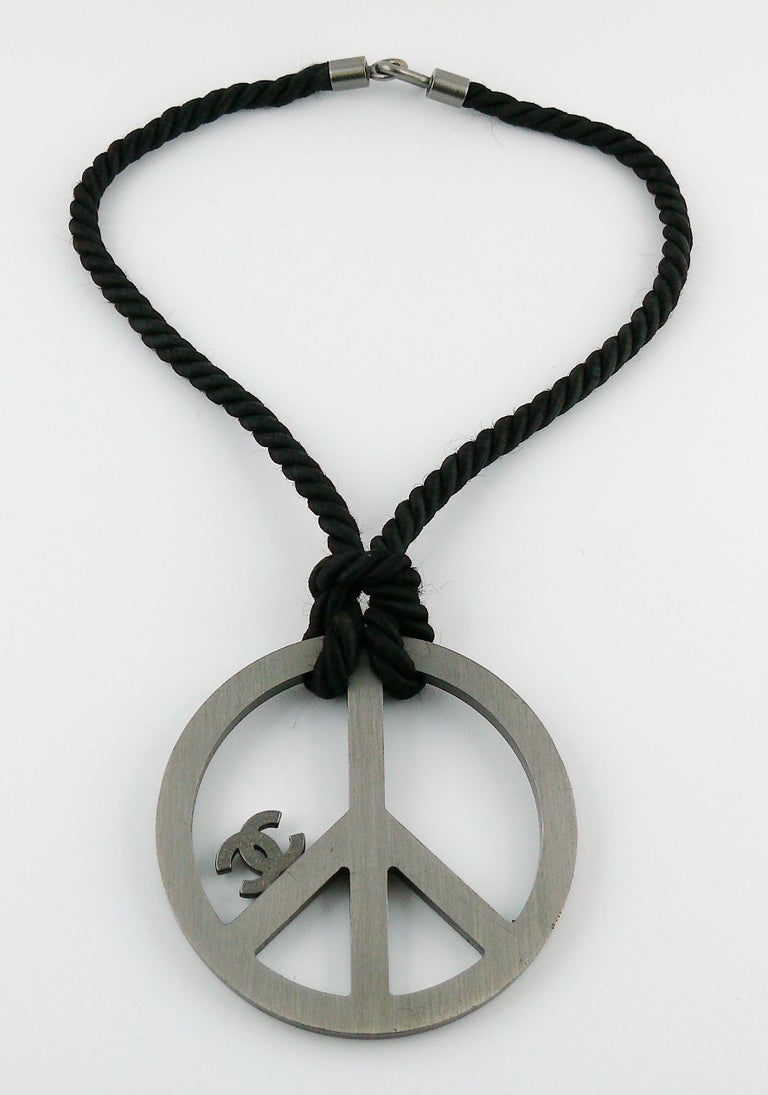 Chanel Jewelled Massive Peace Sign CC Necklace Spring Summer 2008 at  1stDibs