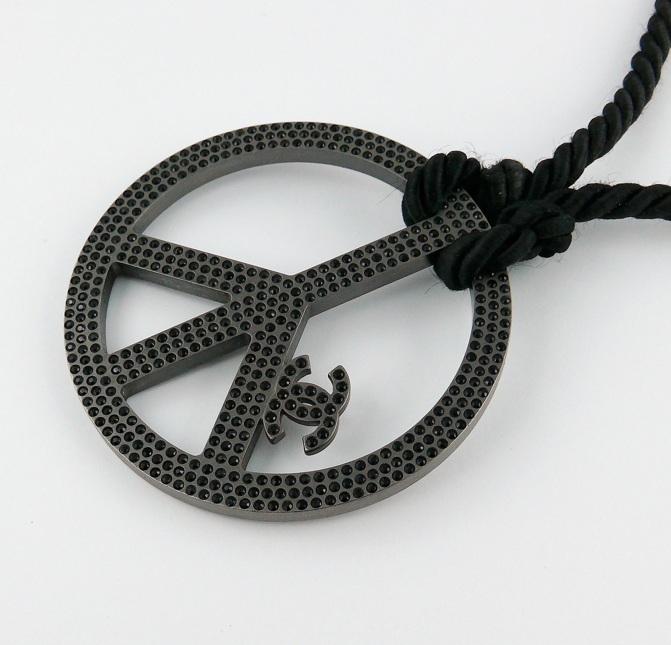 Women's Chanel Jewelled Massive Peace Sign CC Necklace Spring Summer 2008