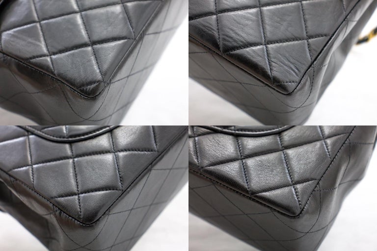 Chanel Jumbo 11 Large Chain Shoulder Bag Flap Black Lambskin Gold Leather  ref.495201 - Joli Closet