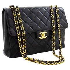 CHANEL Jumbo 11 Large Chain Shoulder Bag Flap Lambskin Black at 1stDibs  chanel  large lambskin chain shoulder bag, chanel large chain flap bag, chanel large  chain bag