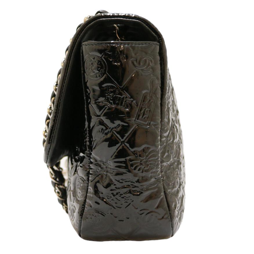 CHANEL Bolso Jumbo Charol Repujado Negro 7