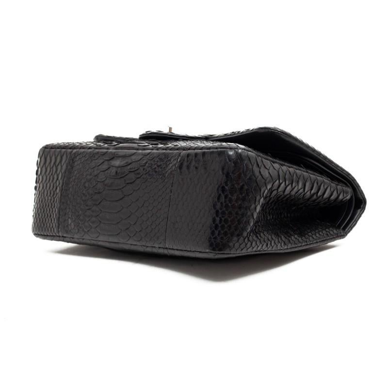 CHANEL Jumbo Black Python Timeless Bag 3
