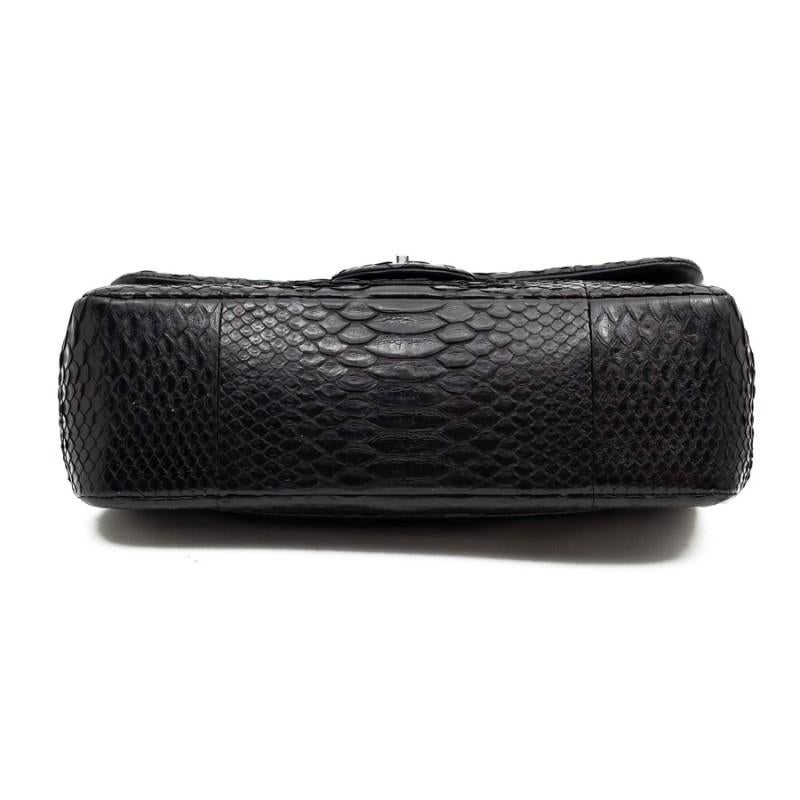 CHANEL Jumbo Black Python Timeless Bag 4