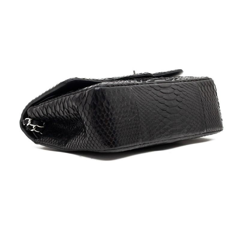 CHANEL Jumbo Black Python Timeless Bag 5