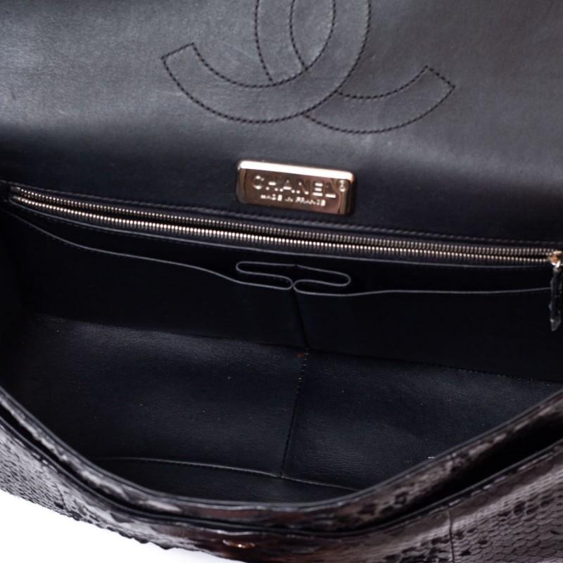 CHANEL Jumbo Black Python Timeless Bag 6