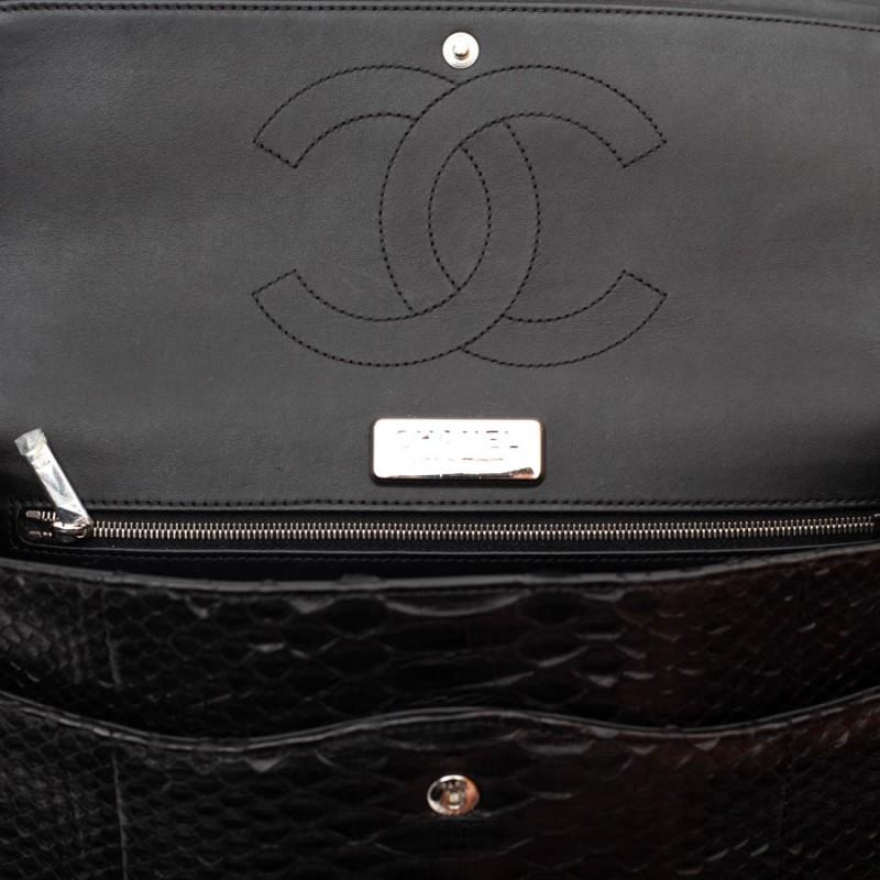 CHANEL Jumbo Black Python Timeless Bag 7