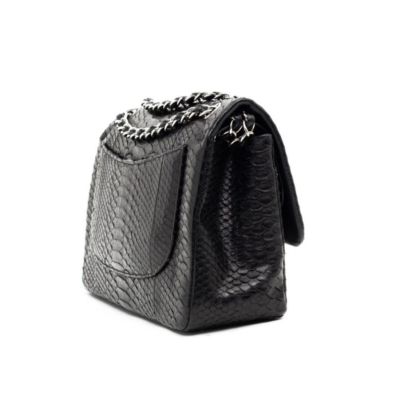 Women's CHANEL Jumbo Black Python Timeless Bag