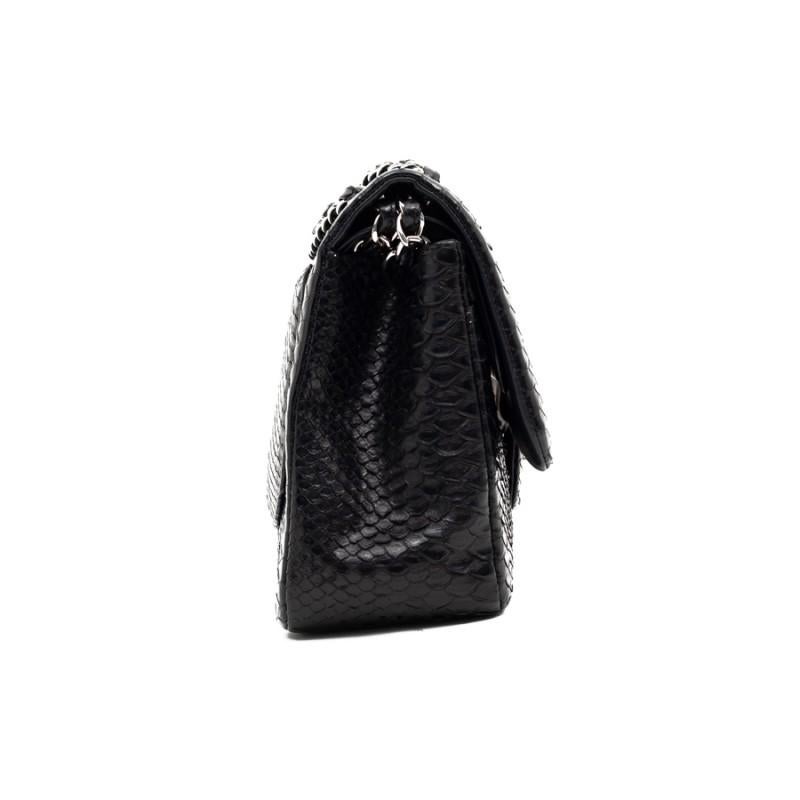 CHANEL Jumbo Black Python Timeless Bag 1
