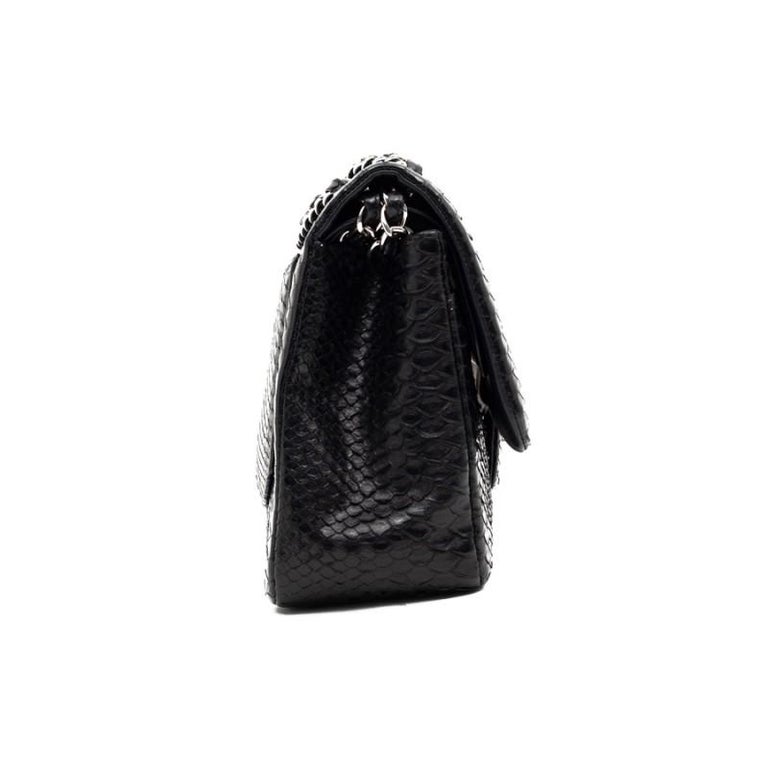 CHANEL Jumbo Black Python Timeless Bag For Sale at 1stDibs | chanel ...