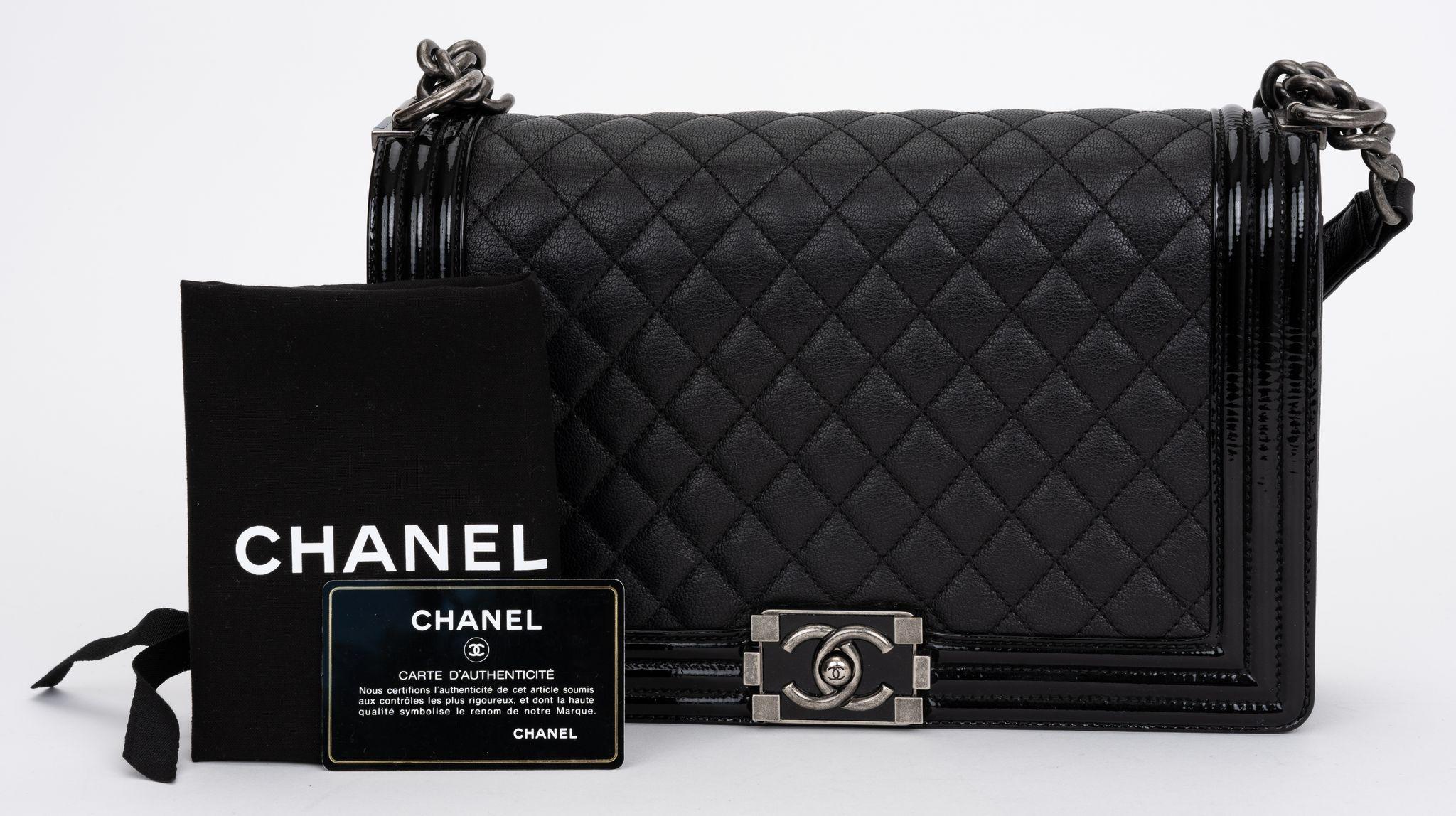Chanel Jumbo Black Quilted Boy Bag Mixed Leathers 6