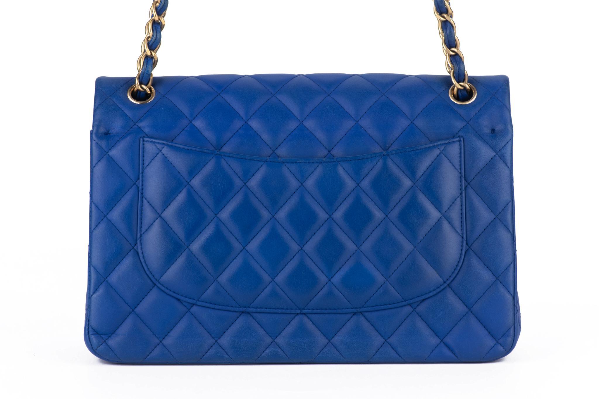 Chanel Jumbo Blue Quilted Double Flap For Sale 1