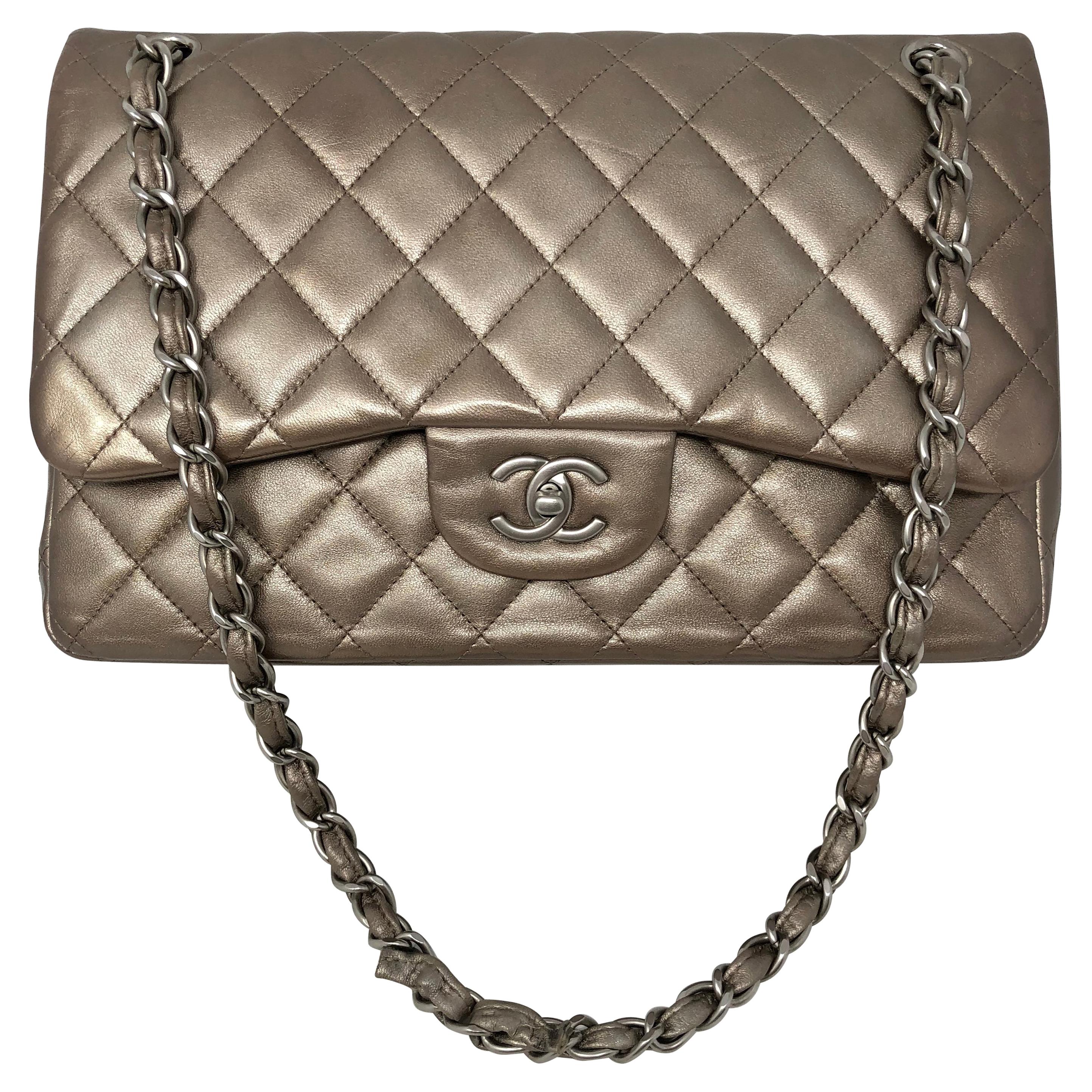 Chanel Metallic Distressed Chain Around Flap Bag SHW at 1stdibs