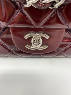 Chanel Jumbo Burgundy Patent Leather Bag