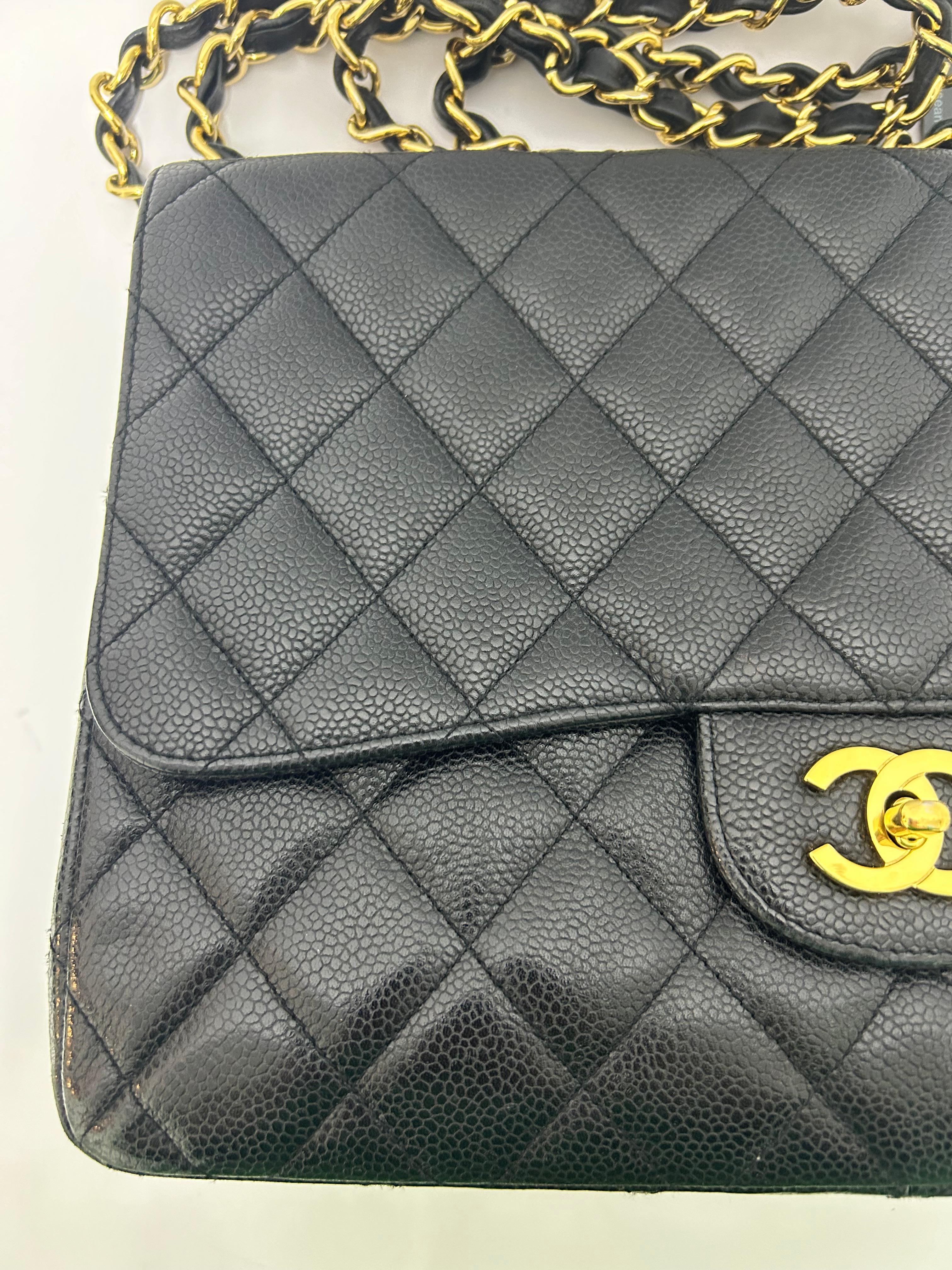 Chanel Jumbo Caviar Classic Single Flap Bag For Sale 9